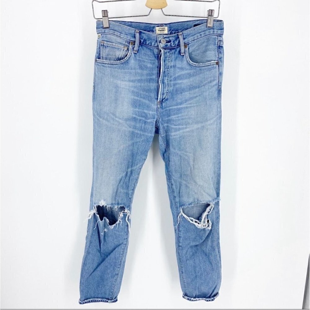 Citizens of Humanity Straight Leg Knee Hole Liya Jeans - Size 25 - Picture 2 of 7